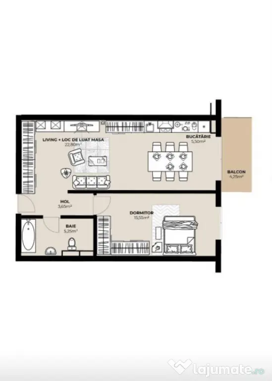Apartament 2 camere , 48 MP, Ansamblu in constructie, zona B - Cluj-Napoca (Cluj)