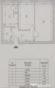 2 camere, 1/4, anvelopat, 49 mp-Drumul Taberei