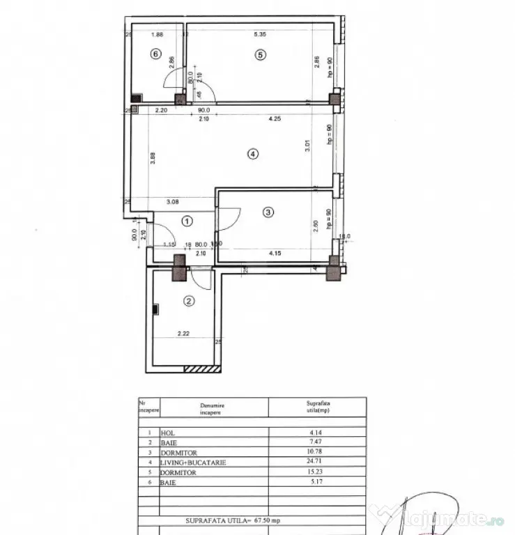 Apartament 3 camere ,2 bai, 68 mp, Optimus Vivo - Cluj-Napoca (Cluj)