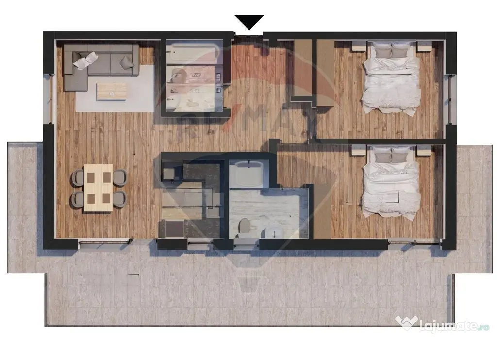 De vanzare Penthouse 3 camere - Terasa 37 mp, incalzire i... - Dobroesti (Bucuresti-Ilfov)