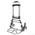 Carucior/Liza de greutati 75KG, pliabil, 6roti, Aluminiu, Argintiu, nou