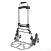 Carucior/Liza de greutati 75KG, pliabil,6roti, Aluminiu, Argintiu, nou