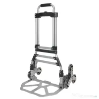 Carucior/Liza de greutati 75KG, pliabil,6roti, Aluminiu, Argintiu, nou 
