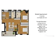 Apartament 3 camere, 64 mp, decomandat, Zona Eroilor