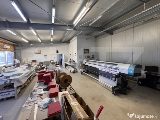 Hală industrială 390 mp, teren 2.045 mp, afacere tipografi - Craiova (Dolj)