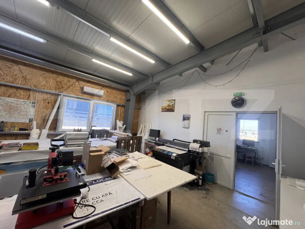 Hală industrială 390 mp, teren 2.045 mp, afacere tipografi - Craiova (Dolj)