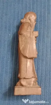 Statueta lemn sculptata Zeul Longevitatii Shou Xing 15 cm.