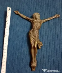 Corpus Hristos 20x15 cm. metal bronz turnat patina veche