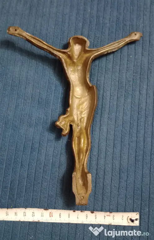 Corpus Hristos 20x15 cm. metal bronz turnat patina veche