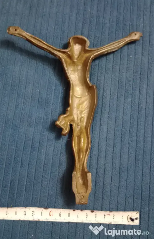 Corpus Hristos 20x15 cm. metal bronz turnat patina veche