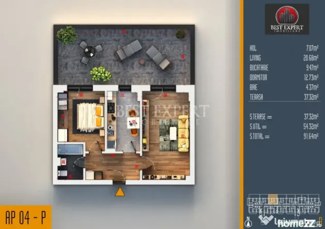 2 Camere cu Terasă Generoasă de 37 mp | Parcare -50% la Av - Bucuresti (Bucuresti-Ilfov)