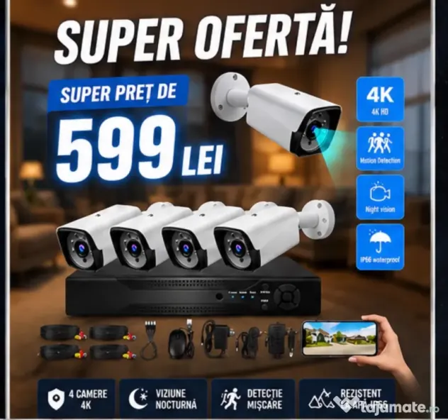 Vindem si Montam Camere Supraveghere Video KIT Complet 4/8/12 CAMERE