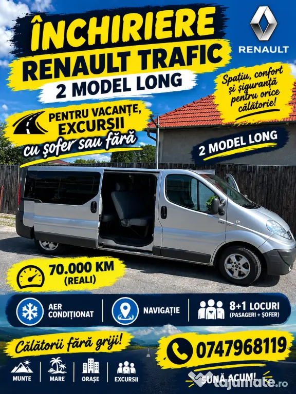 Închiriez Renault trafic 2 cu șofer sau fără