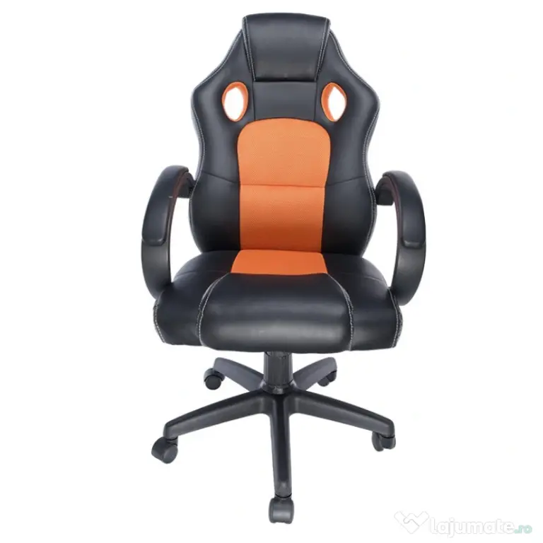 Scaun gaming spacer spch-champ-rng, imitație piele + material textil, reglabil pe Înălțime, 120 kg,