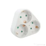 Triplu-stecher spacer spms-3-wh, 3 prize schuko, 1 stecher schuko, 16a, max 3500w, protectie copii,
