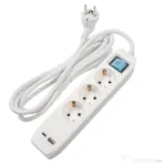 Prelungitor cu usb spacer pp-3-30-tc-usb, schuko x 3, type-c x1, usb 3.1a x 1, cablu 3m, 16a, max.