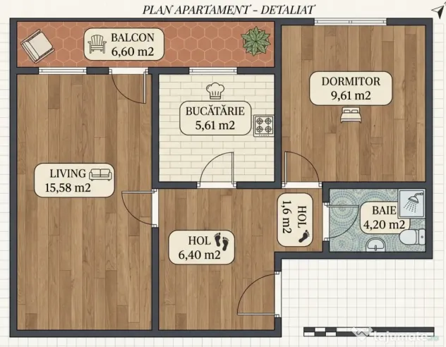 PROPRIETAR-Vând Apartament 2 camere, decomandat,etaj 3/4, Sibiu str. Siretului