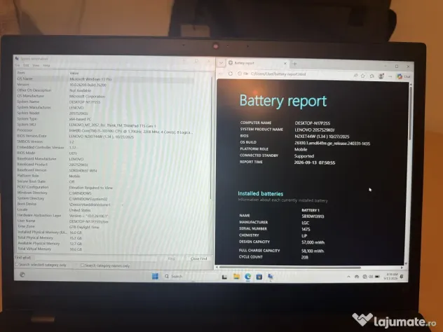 Laptop Lenovo ThinkPad T15 Gen 1 Touchscreen / i5 / 16GB RAM + Cadouri