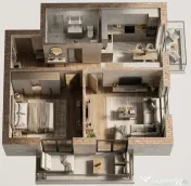 Apartament cu 2 camere 51.09 mp in Floresti zona Porii