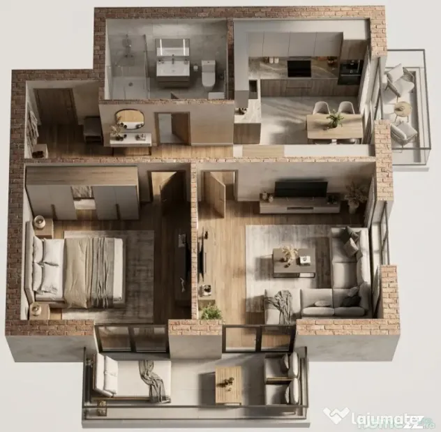 Apartament cu 2 camere 51.09 mp in Floresti zona Porii - Floresti (Cluj)