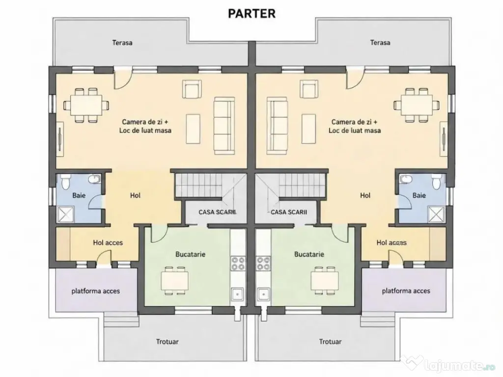 Duplex 4 camere 119.95 mp teren 245 mp in Floresti zona Vivo - Floresti (Cluj)