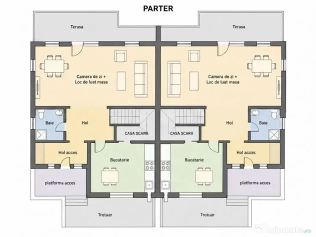 Duplex 4 camere 119.95 mp teren 245 mp in Floresti zona Vivo - Floresti (Cluj)