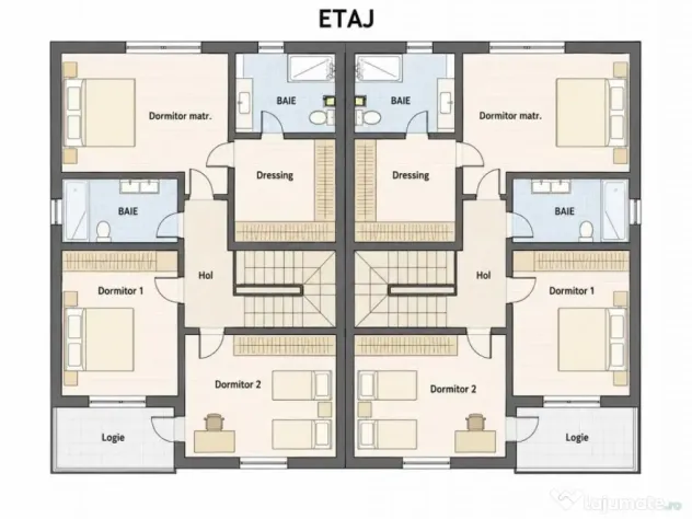 Duplex 4 camere 119.95 mp teren 245 mp in Floresti zona Vivo - Floresti (Cluj)