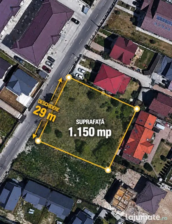 Teren intravilan Gavana Platou - 1150 mp, deschidere 29 m, R - Pitesti (Arges)
