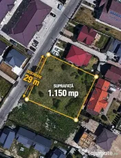 Teren intravilan Gavana Platou - 1150 mp, deschidere 29 m, R