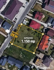 Teren intravilan Gavana Platou - 1150 mp, deschidere 29 m, R