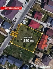 Teren intravilan Gavana Platou - 1150 mp, deschidere 29 m, R 
