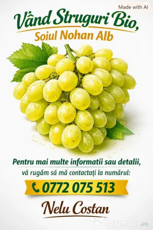 Struguri nohan alb căpșunică de vânzare
