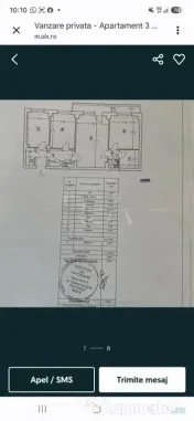 3 camere, 1/8, 71,33mp, bloc 1989-Soseaua Panduri 