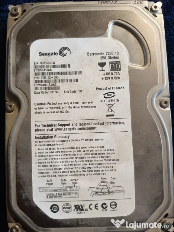 HDD Seagate Baracuda 250GB 7200rpm