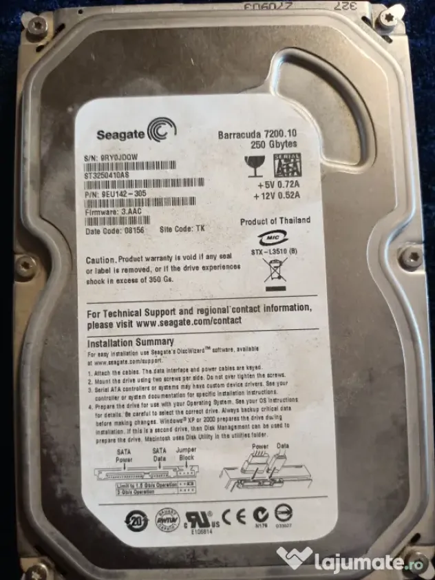 HDD Seagate Baracuda 250GB 7200rpm