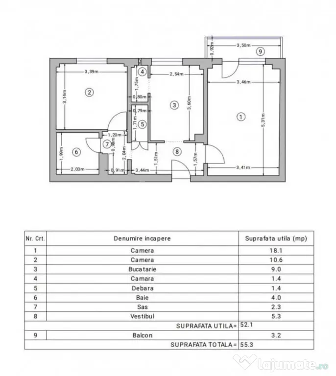 2 camere - decomandat - Parcul Sebastian - Bucuresti (Bucuresti-Ilfov)