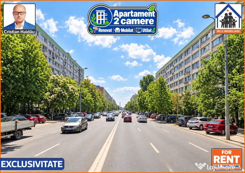 Apartament / Birou | 2 camere | Renovat | Mobilat | Utilat | Tineretul