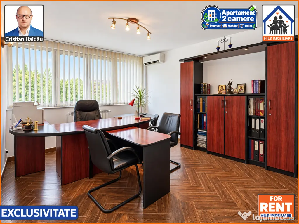 Apartament / Birou | 2 camere | Renovat | Mobilat | Utilat | Tineretul