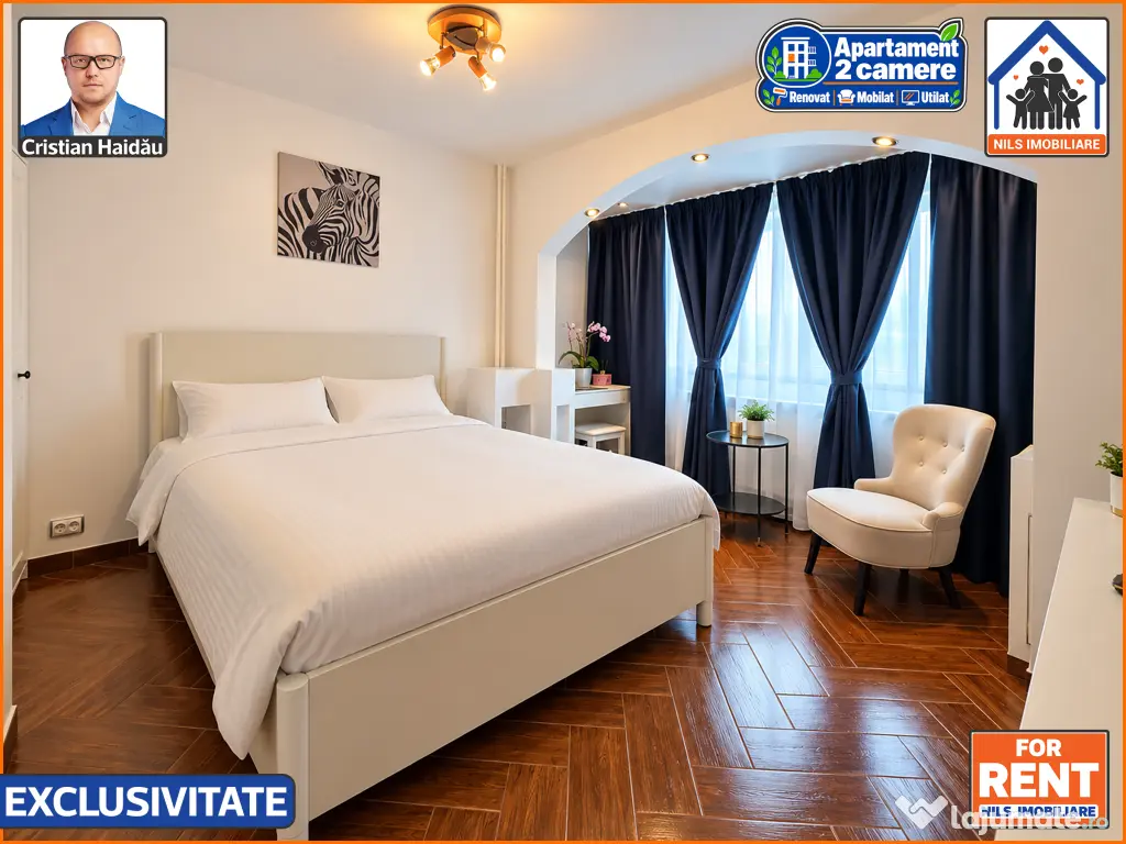 Apartament / Birou | 2 camere | Renovat | Mobilat | Utilat | Tineretul