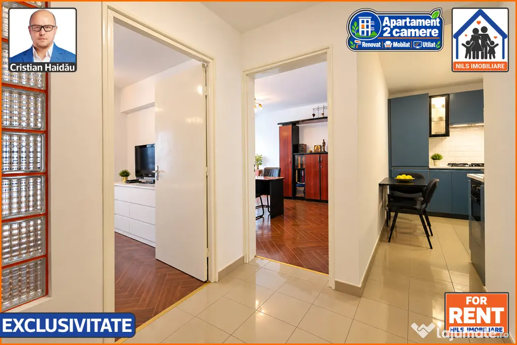 Apartament / Birou | 2 camere | Renovat | Mobilat | Utilat | Tineretul