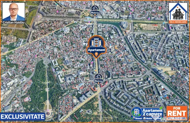 Apartament / Birou | 2 camere | Renovat | Mobilat | Utilat | Tineretul