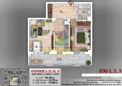 N. Grigorescu 2 camere semidecomandat 55 mp + terasa 15 mp 