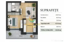 Apartament 2 camere studio - Pallady