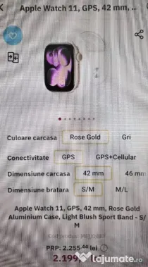Vand Apple watch 11 rose gold 42 mm