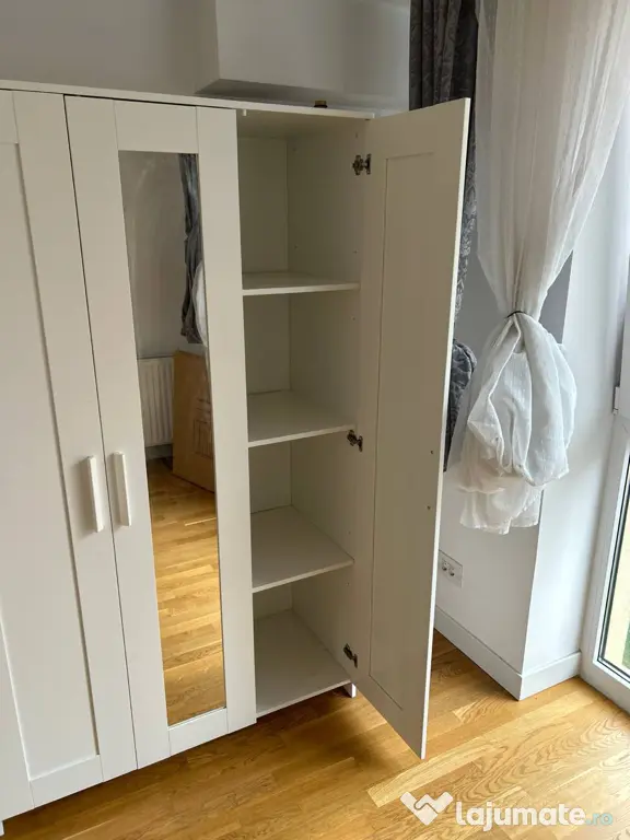Dulap cu 3 uși, alb, dimensiuni 117x50x190 cm Ikea Brimnes