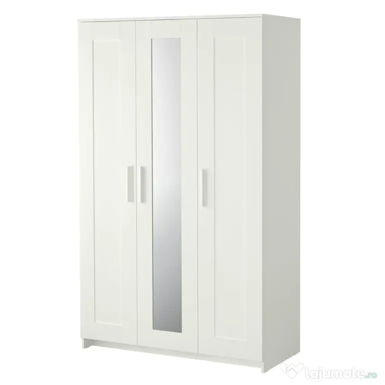 Dulap cu 3 uși, alb, dimensiuni 117x50x190 cm Ikea Brimnes