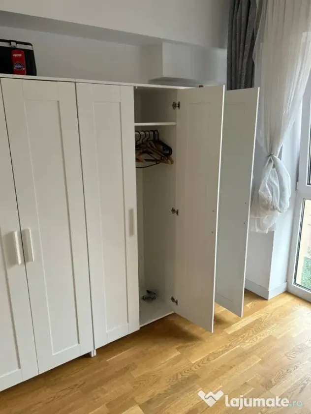 Dulap cu 3 uși, alb, dimensiuni 117x50x190 cm Ikea Brimnes