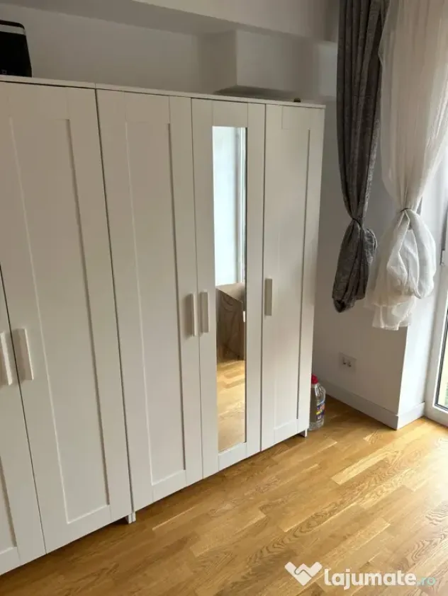 Dulap cu 3 uși, alb, dimensiuni 117x50x190 cm Ikea Brimnes
