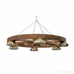 Lustra din lemn cu 6 castroane, diametru 60cm / EXT 10217