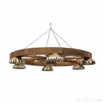 Lustra din lemn cu 6 castroane, diametru 60cm / EXT 10217